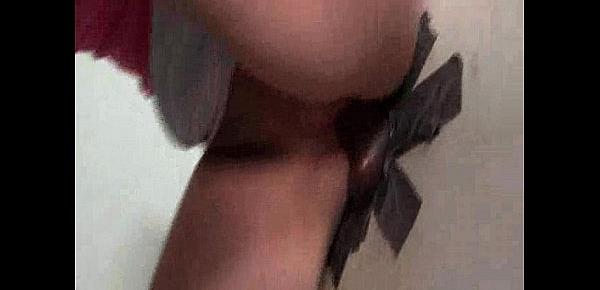  Black Cum from two Gloryhole Cockss